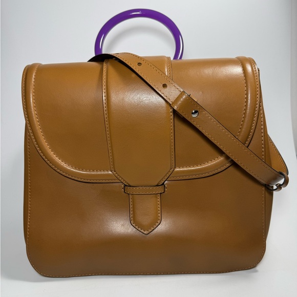 Gianni Chiarini safari leather cross body bag with top handle - Picture 1 of 8